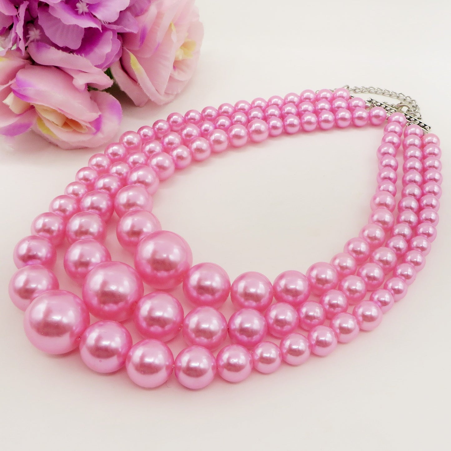 TRIPLE MAXI PEARLS - Collana tripla perle - 5 VARIANTI COLORE