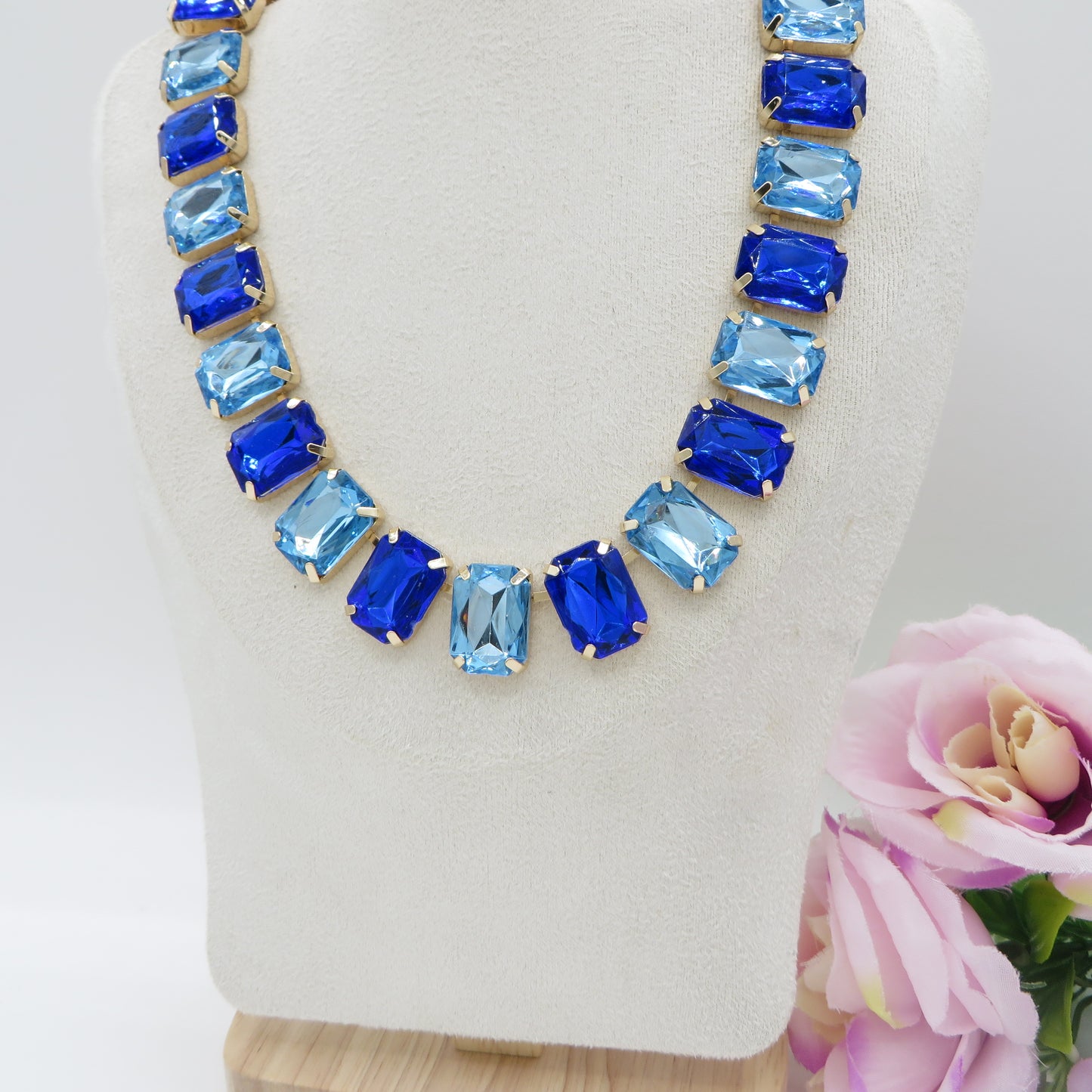 MARGOT Ocean SET -Collier & orecchini con pietre sfaccettate