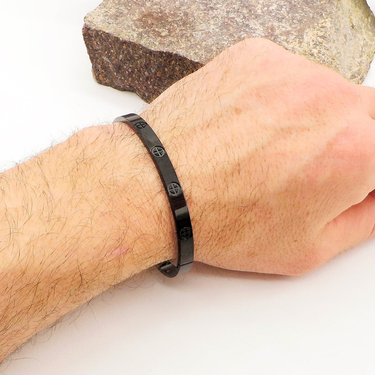 FLORENCE MEN - Bracciale uomo rigido in ACCIAIO INOSSIDABILE