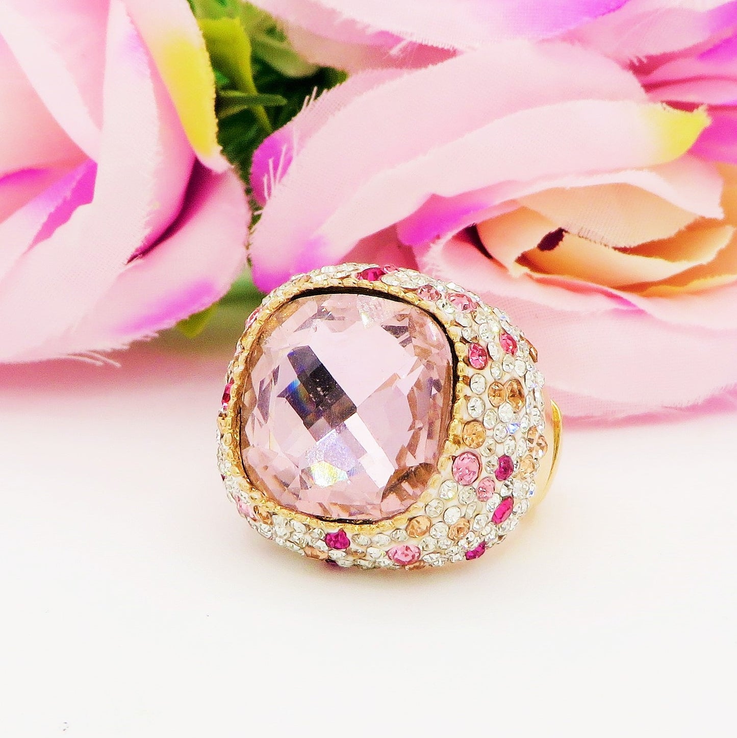 DIVA - Cocktail ring regolabile con cubic zirconia