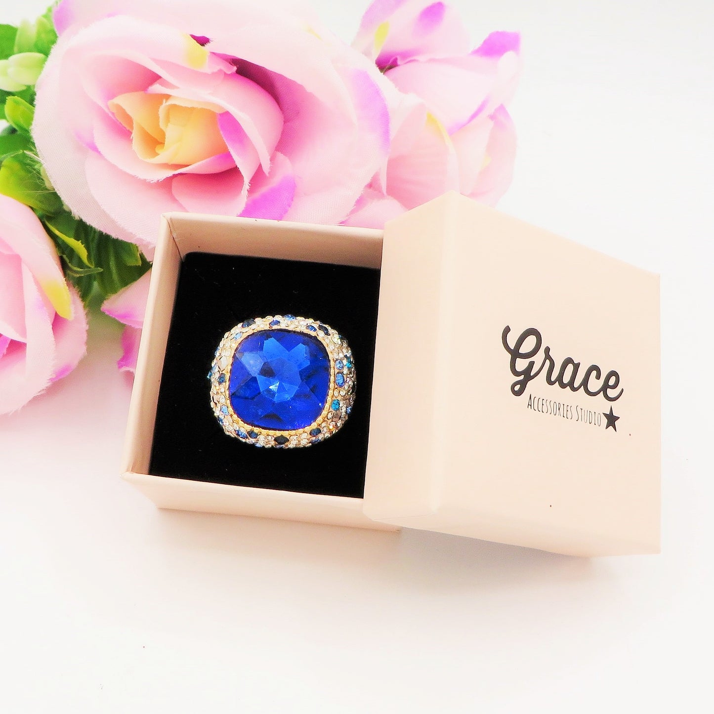 DIVA - Cocktail ring regolabile con cubic zirconia