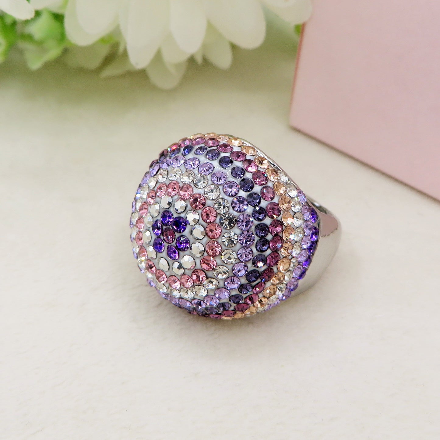 LIZA - Cocktail ring regolabile con cubic zirconia