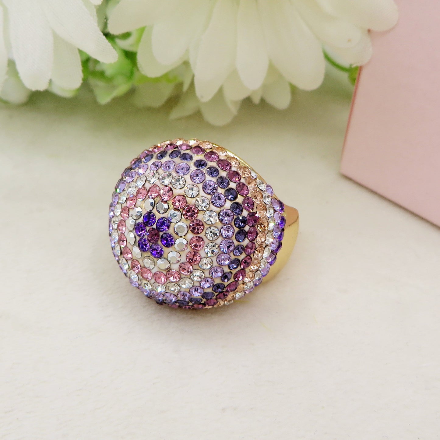LIZA - Cocktail ring regolabile con cubic zirconia