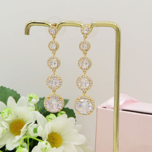 DELILAH PENDENTI ~ Orecchini in Cubic Zirconia rotondo