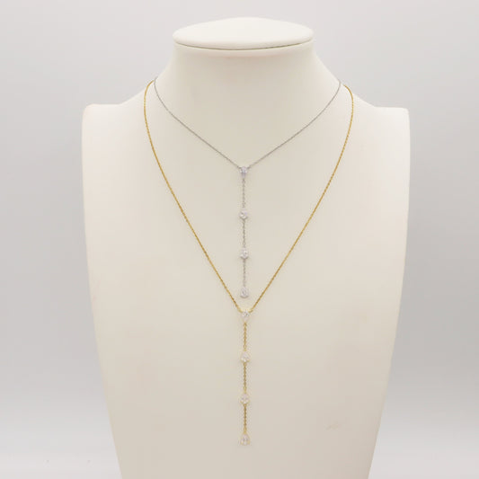 HEATHER - ACCIAIO INOSSIDABILE- Collana cravattina con cubic zirconia