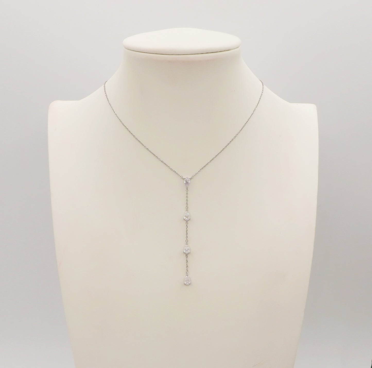 HEATHER - ACCIAIO INOSSIDABILE- Collana cravattina con cubic zirconia