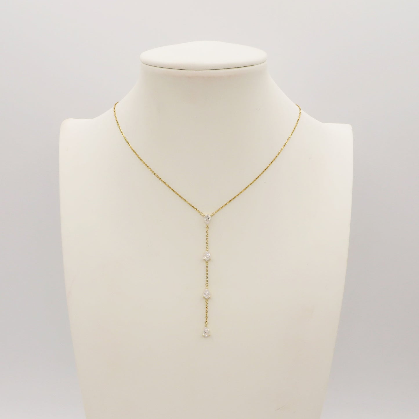 HEATHER - ACCIAIO INOSSIDABILE- Collana cravattina con cubic zirconia