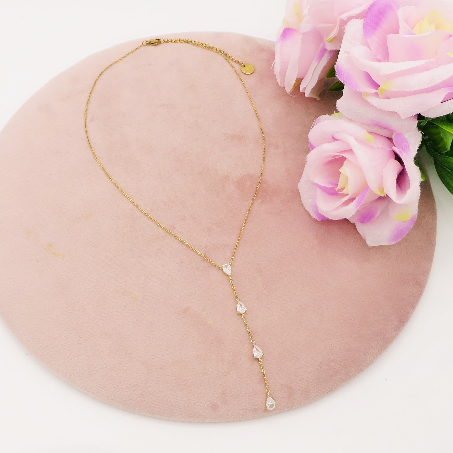 HEATHER - ACCIAIO INOSSIDABILE- Collana cravattina con cubic zirconia