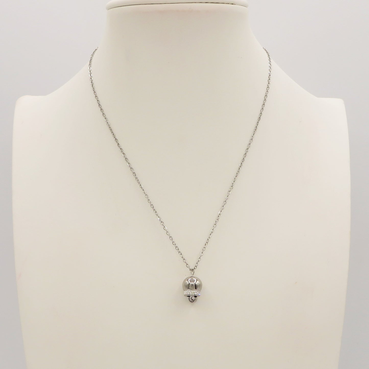TINKERBELL CRYSTAL - ACCIAIO INOSSIDABILE- Collana con pendente campanella zirconata