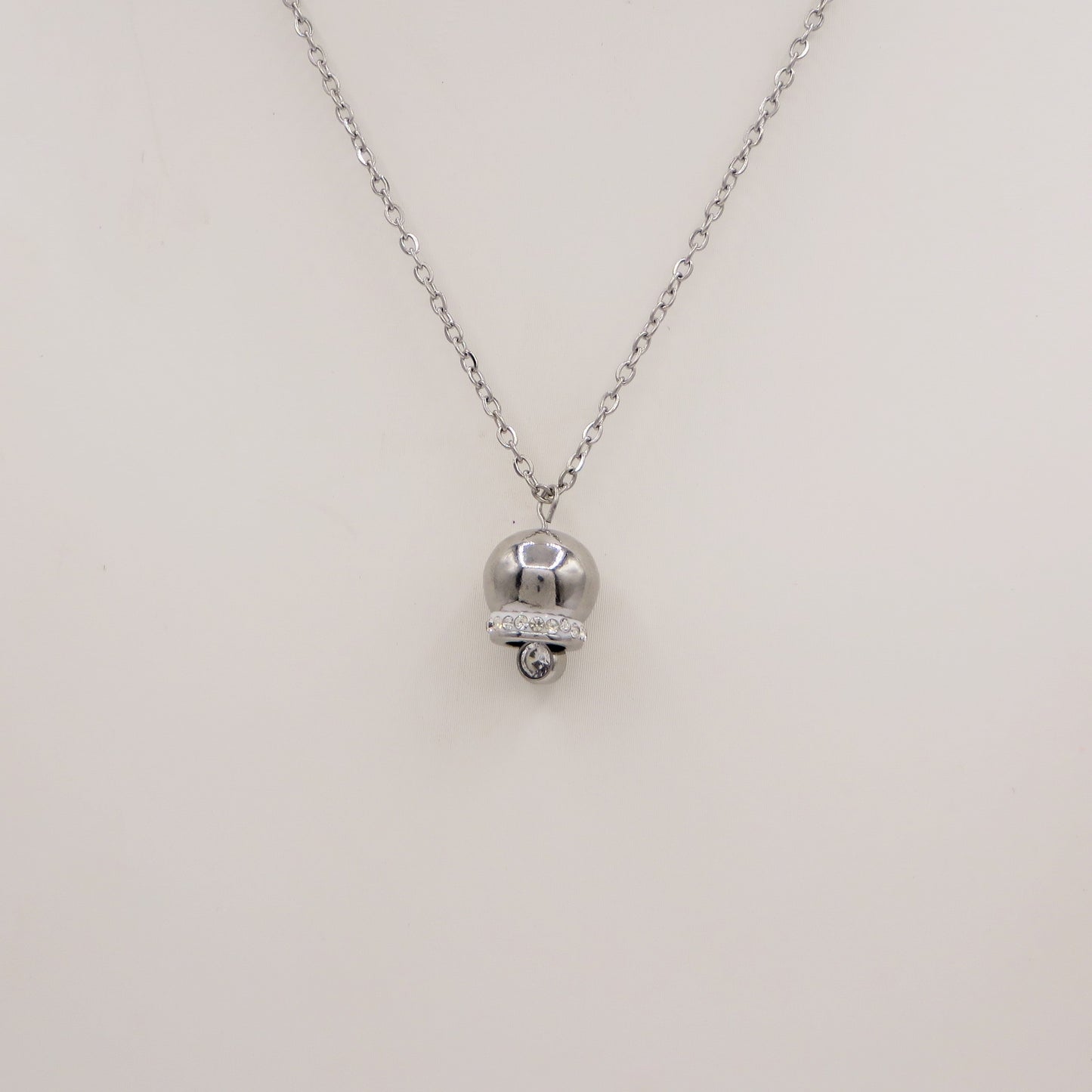 TINKERBELL CRYSTAL - ACCIAIO INOSSIDABILE- Collana con pendente campanella zirconata