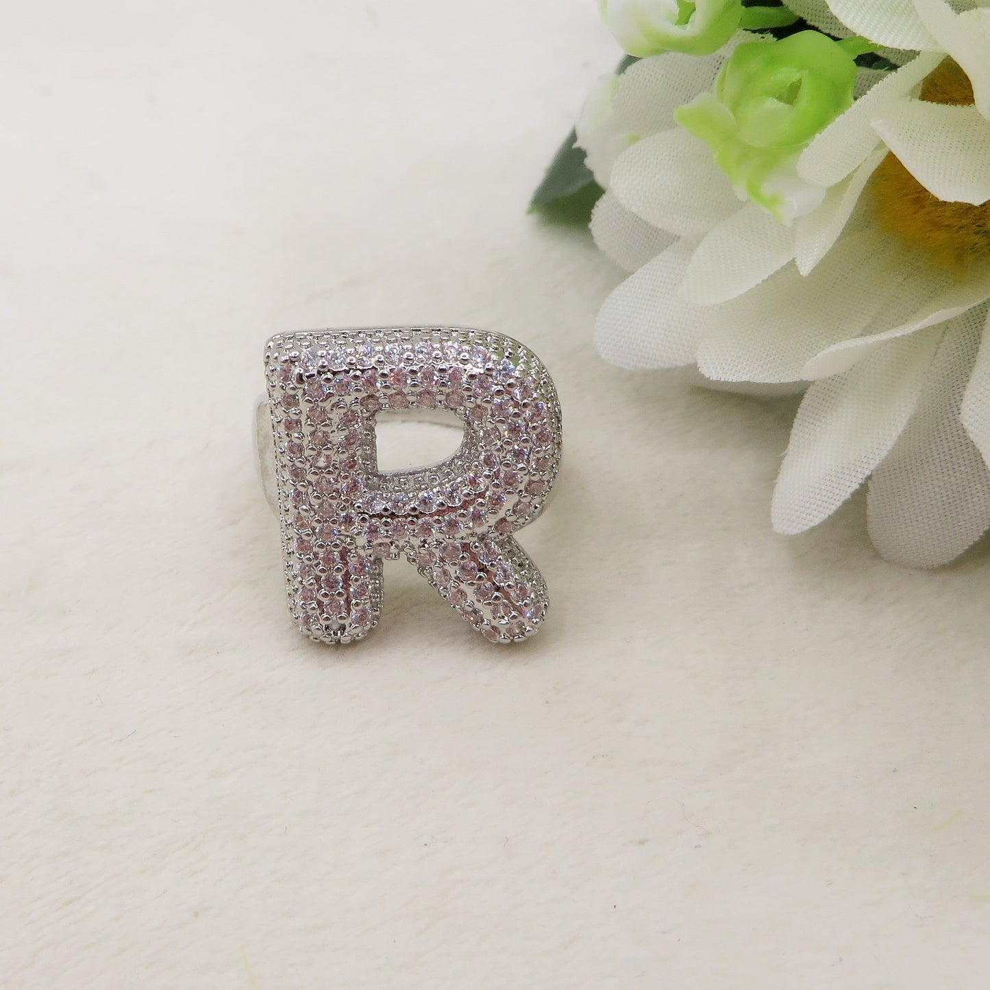 Anello iniziale BUBBLE ~ Anello regolabile zirconato in cubic zirconia