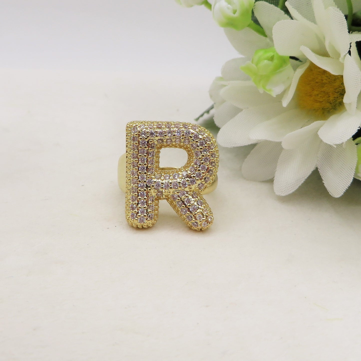 Anello iniziale BUBBLE ~ Anello regolabile zirconato in cubic zirconia