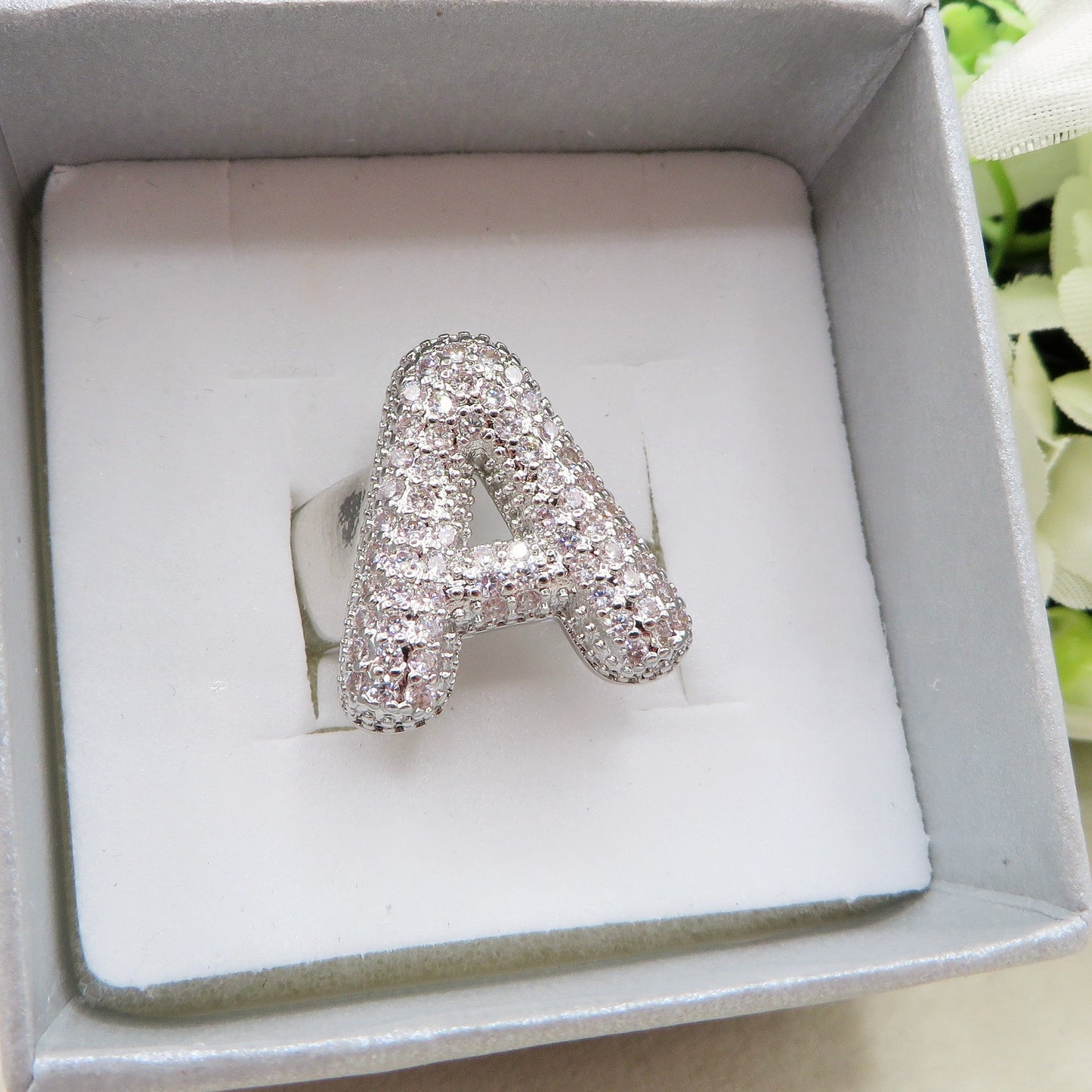 Anello iniziale BUBBLE ~ Anello regolabile zirconato in cubic zirconia