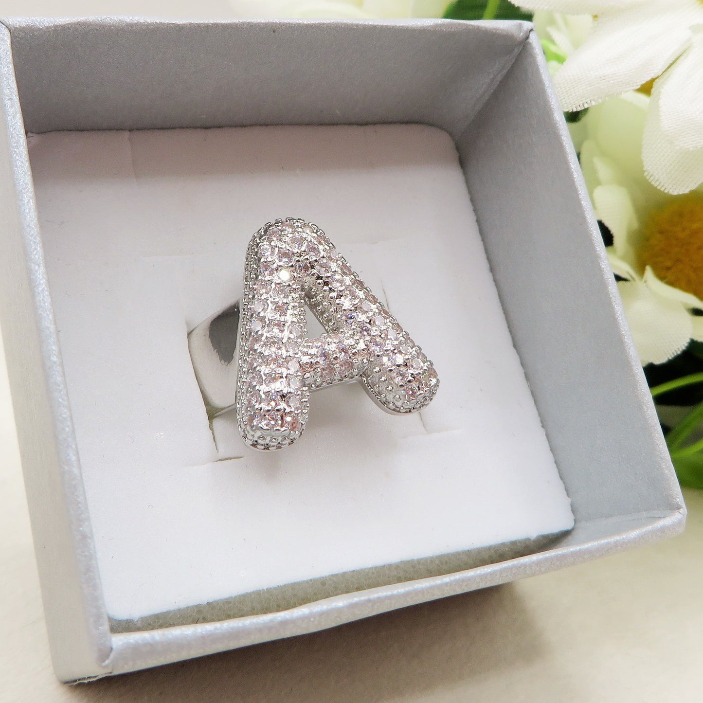 Anello iniziale BUBBLE ~ Anello regolabile zirconato in cubic zirconia