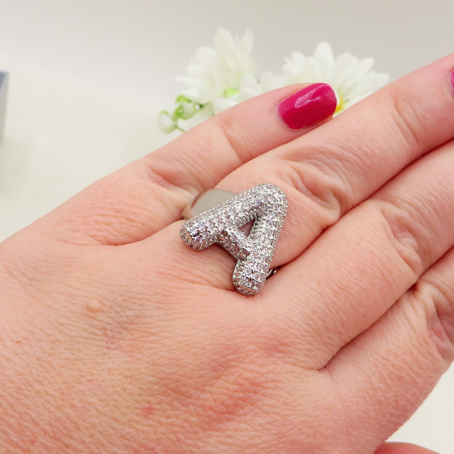 Anello iniziale BUBBLE ~ Anello regolabile zirconato in cubic zirconia