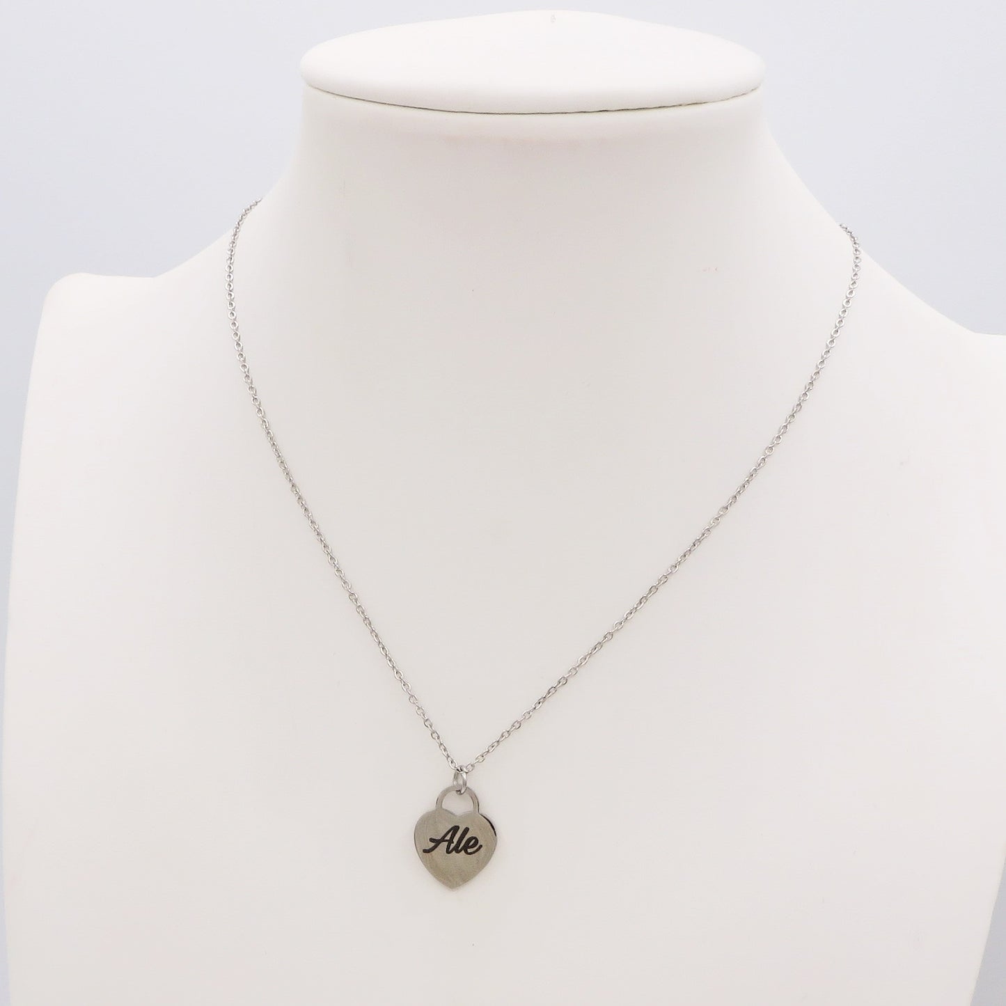 Cuore small - PERSONALIZZAMI ~ Collana in acciaio inossidabile + INCISIONE PERSONALIZZATA