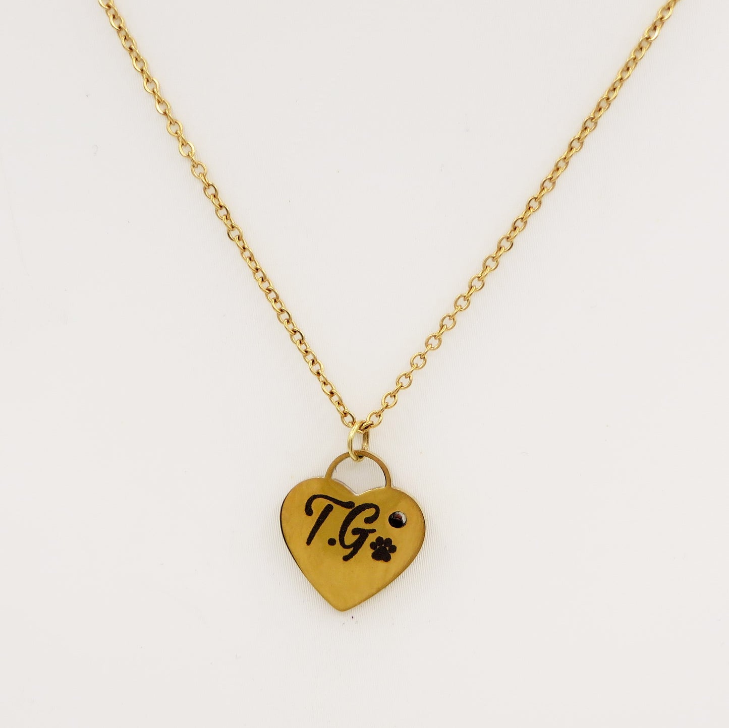 Cuore small - PERSONALIZZAMI ~ Collana in acciaio inossidabile + INCISIONE PERSONALIZZATA