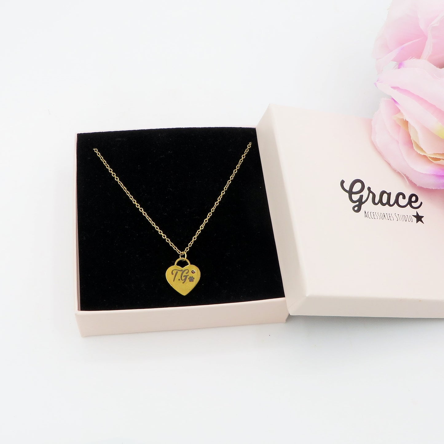 Cuore small - PERSONALIZZAMI ~ Collana in acciaio inossidabile + INCISIONE PERSONALIZZATA