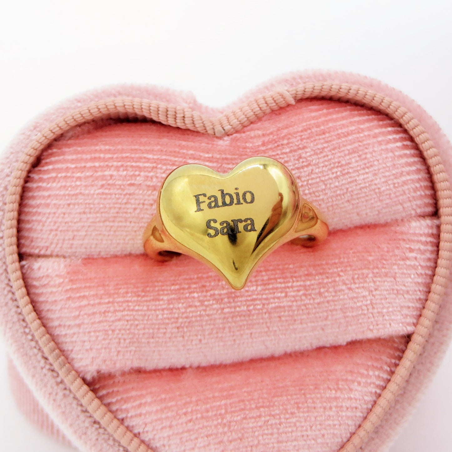 Anello Cuore Bombe' - PERSONALIZZAMI ~ Anello in acciaio inossidabile + INCISIONE PERSONALIZZATA