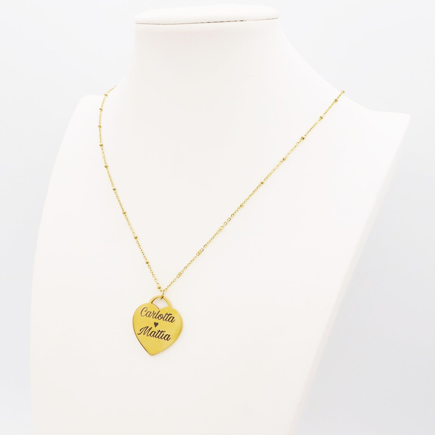 Cuore BIG - PERSONALIZZAMI ~ Collana in acciaio inossidabile + INCISIONE PERSONALIZZATA