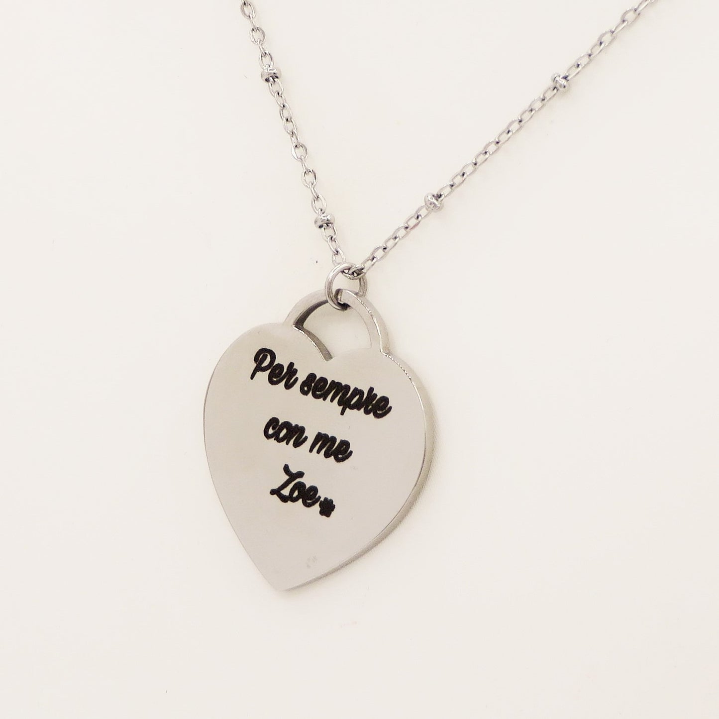 Cuore BIG - PERSONALIZZAMI ~ Collana in acciaio inossidabile + INCISIONE PERSONALIZZATA