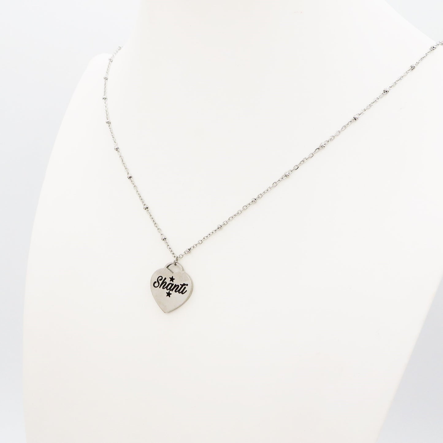 Collana Cuore - PERSONALIZZAMI ~ Collana in acciaio inossidabile + INCISIONE PERSONALIZZATA