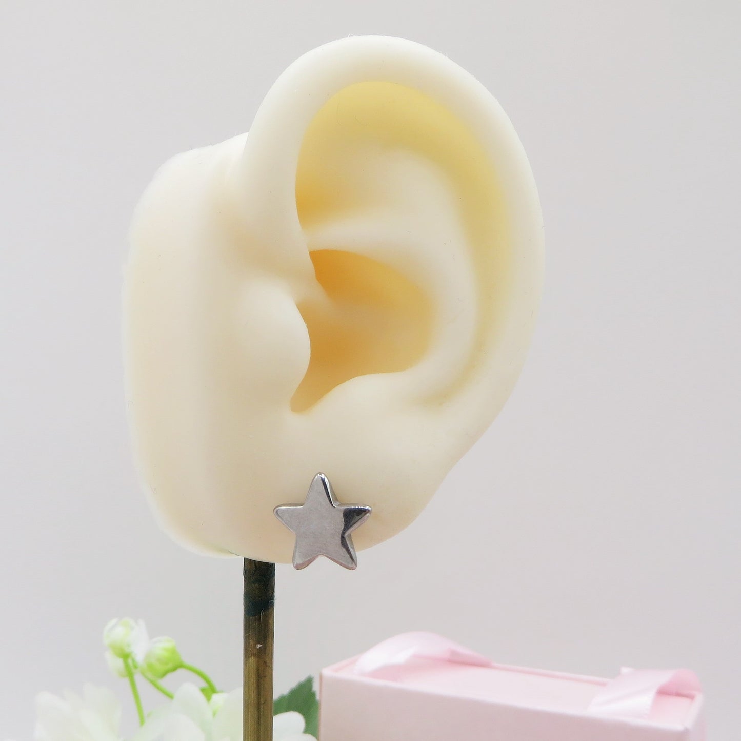 MINI STAR STUDS ~ paio orecchini ACCIAIO INOSSIDABILE stellina