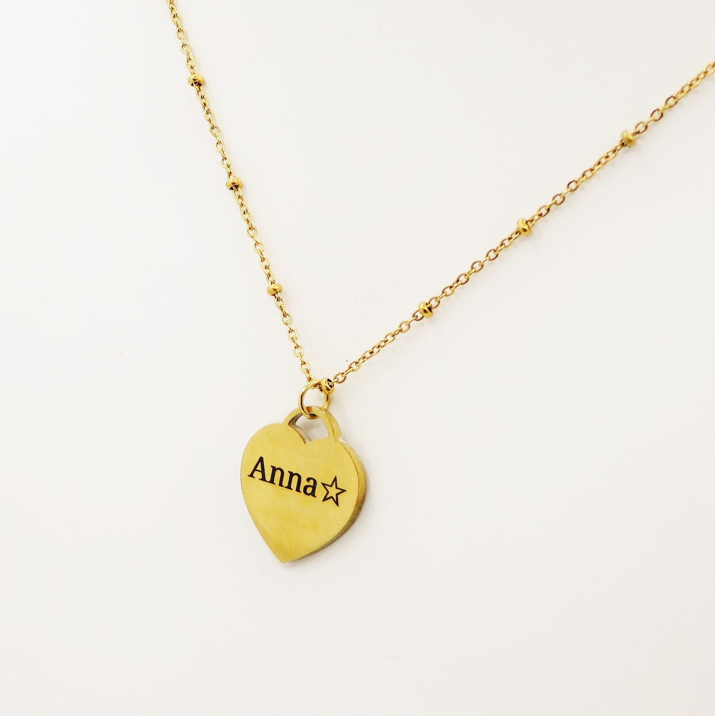 Collana Cuore - PERSONALIZZAMI ~ Collana in acciaio inossidabile + INCISIONE PERSONALIZZATA