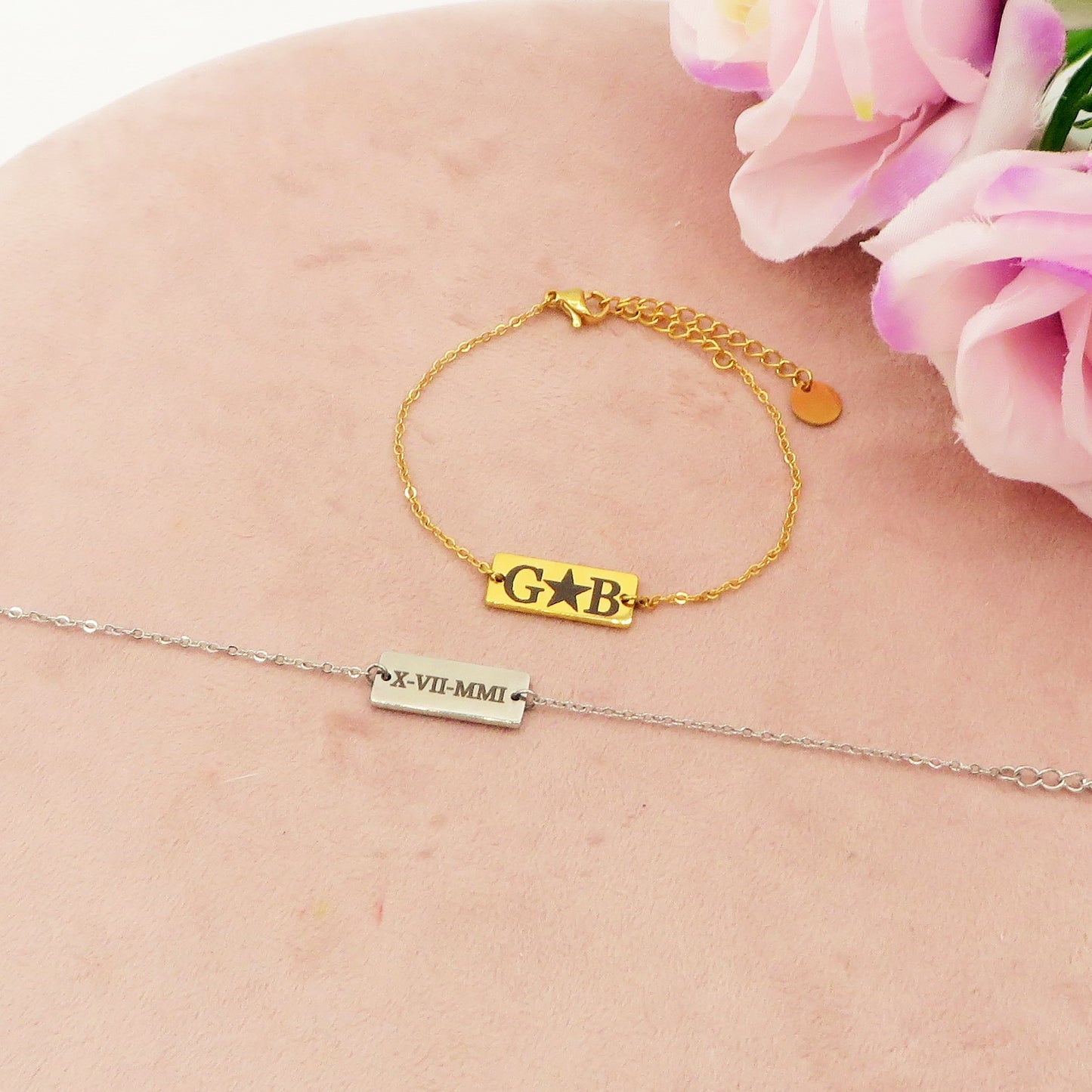 BRACCIALE TARGHETTA Unisex - PERSONALIZZAMI ~ Bracciale in acciaio inossidabile + INCISIONE PERSONALIZZATA