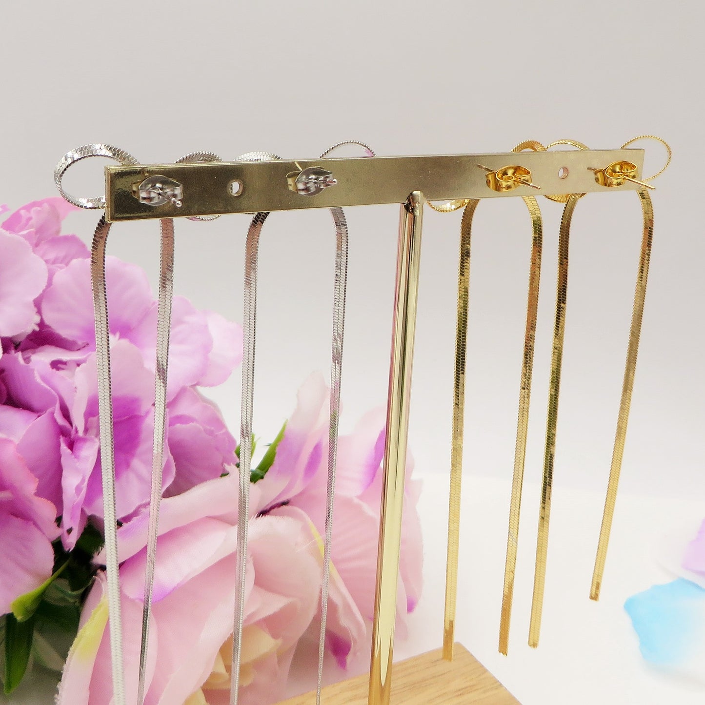 ELEONOR BOW ~ paio orecchini pendenti ACCIAIO INOSSIDABILE con fiocco