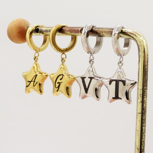 Orecchini Stelle Bombe' - PERSONALIZZAMI ~ Paio orecchini in acciaio inossidabile + INCISIONE PERSONALIZZATA