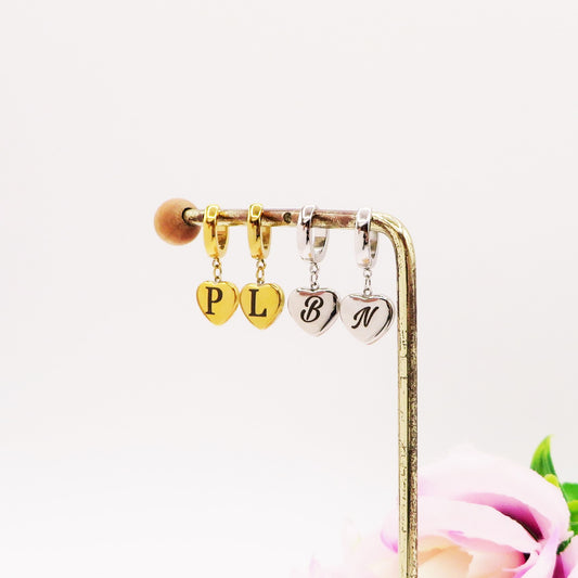 Orecchini Cuori Bombe' - PERSONALIZZAMI ~ Paio orecchini in acciaio inossidabile + INCISIONE PERSONALIZZATA