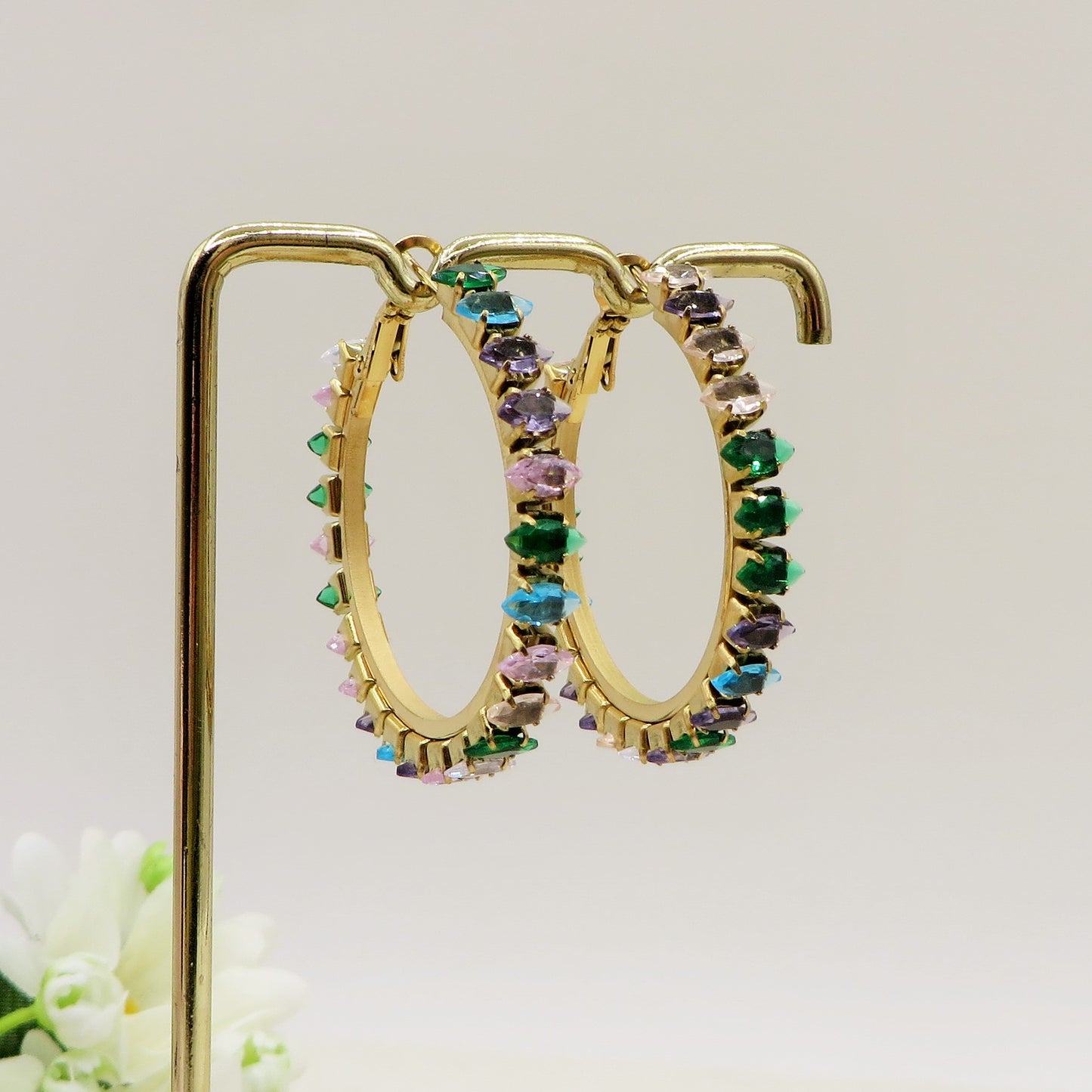 PIPER big hoops ~ ACCIAIO INOSSIDABILE - Paio Orecchini a Cerchio con cubic zirconia