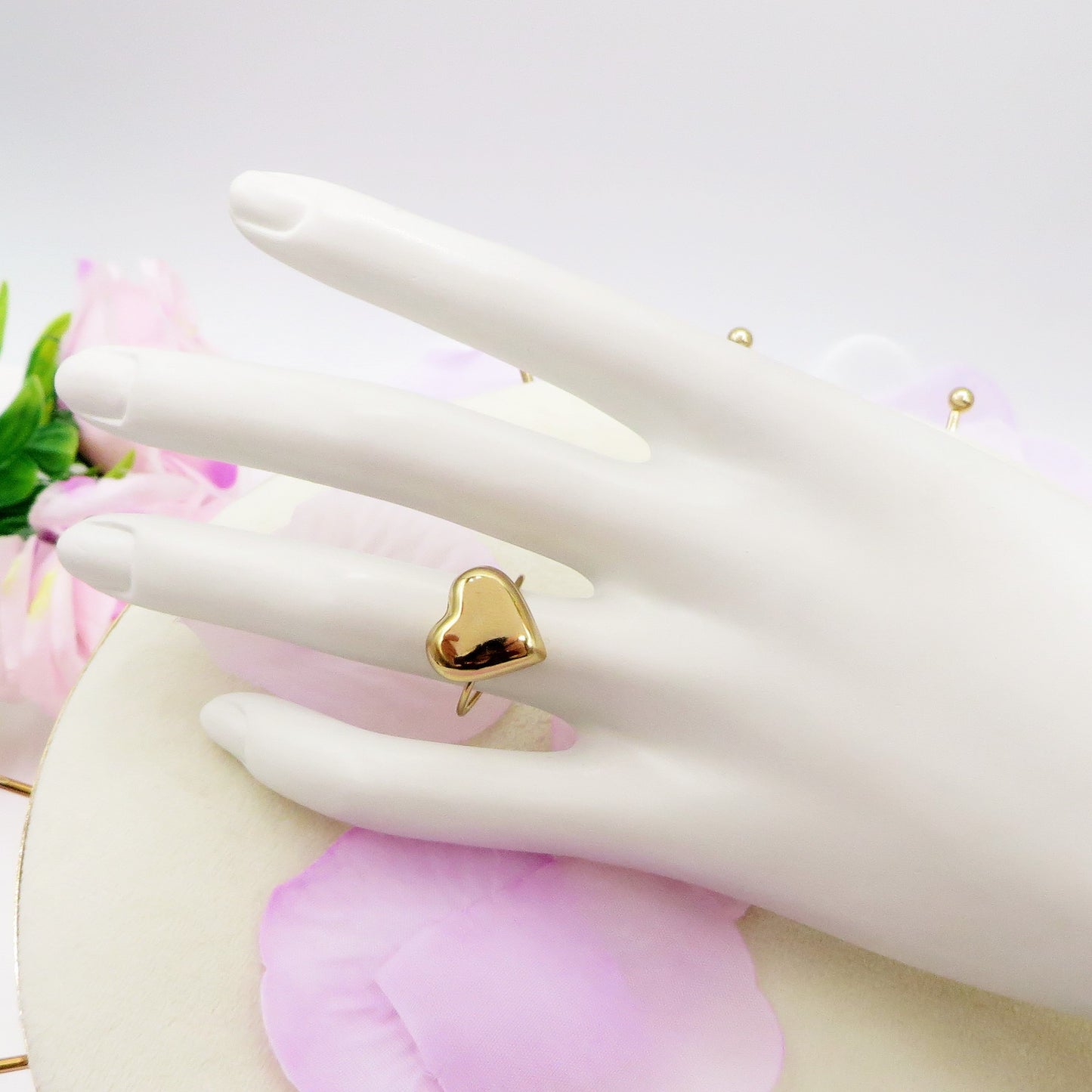 JULIE RING ~ Anello cuore bombè regolabile in ACCIAIO INOSSIDABILE