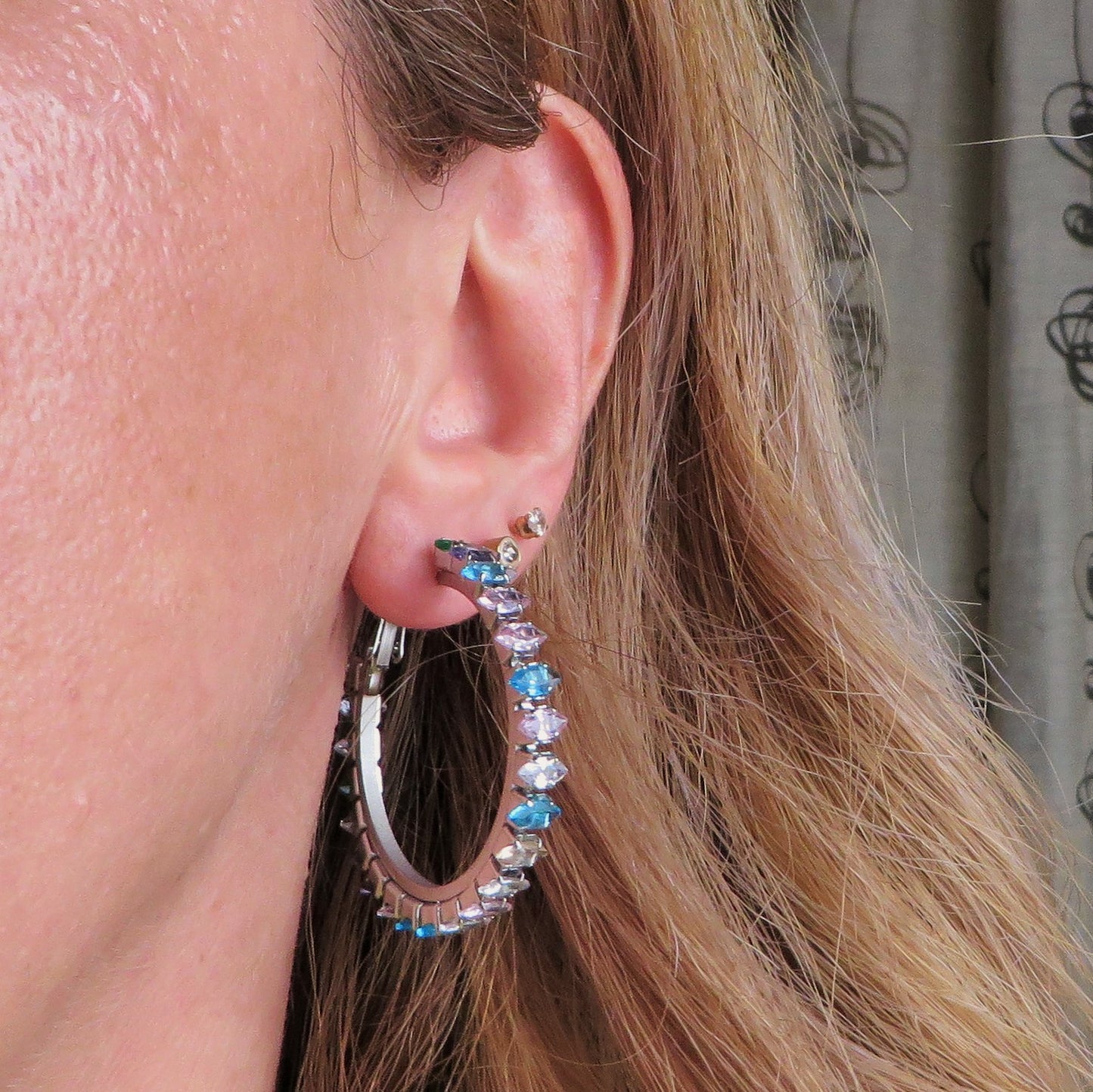PIPER big hoops ~ ACCIAIO INOSSIDABILE - Paio Orecchini a Cerchio con cubic zirconia