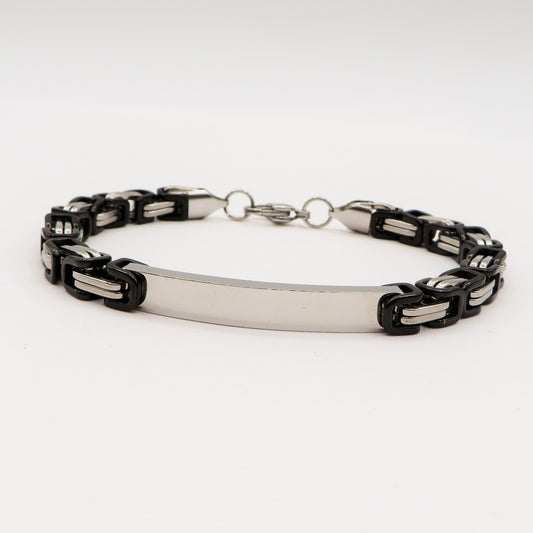 BRACCIALE uomo ACCIAIO INOSSIDABILE catena bicicletta BLACK
