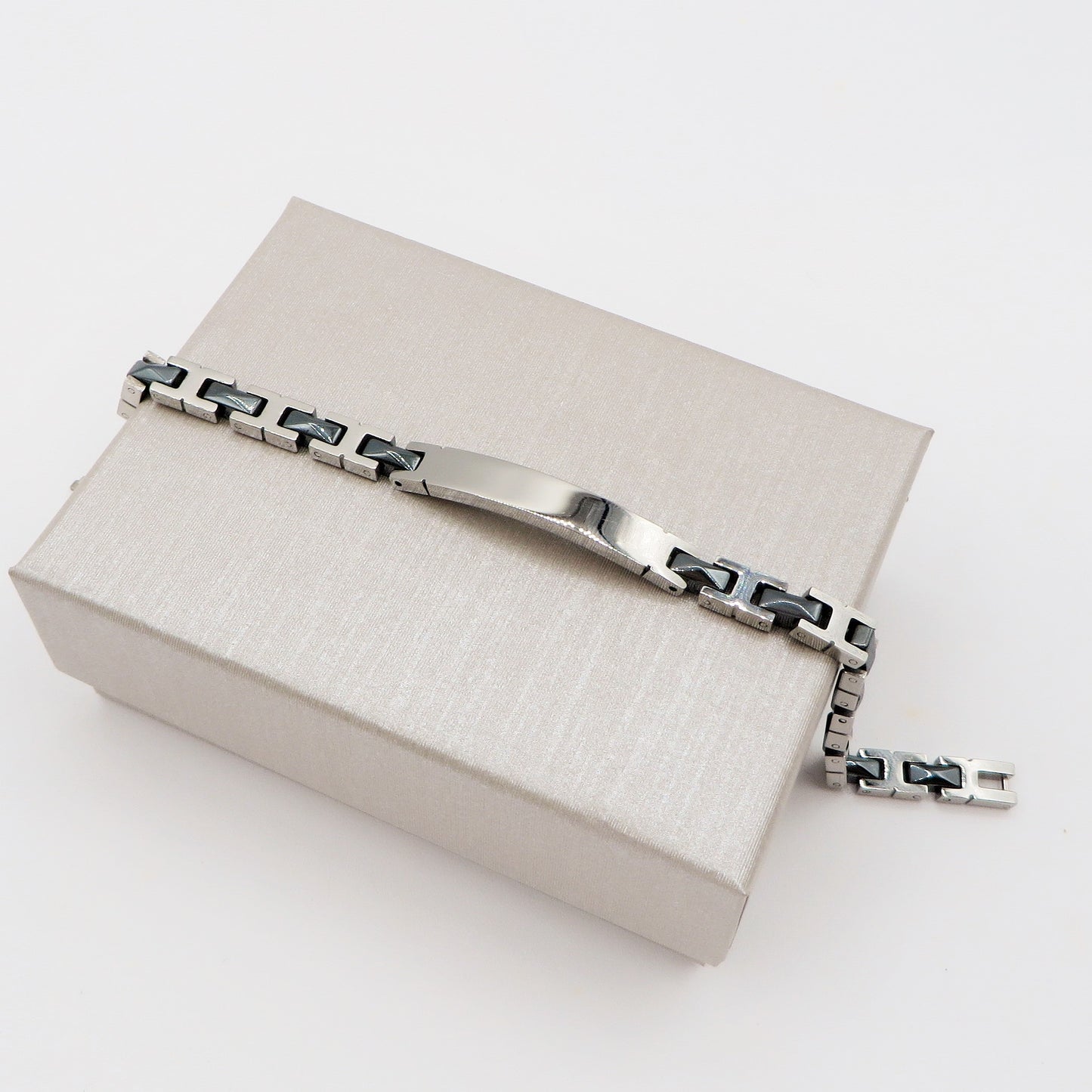 BRACCIALE uomo ACCIAIO INOSSIDABILE catena orologio bicolor