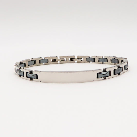 BRACCIALE uomo ACCIAIO INOSSIDABILE catena orologio bicolor