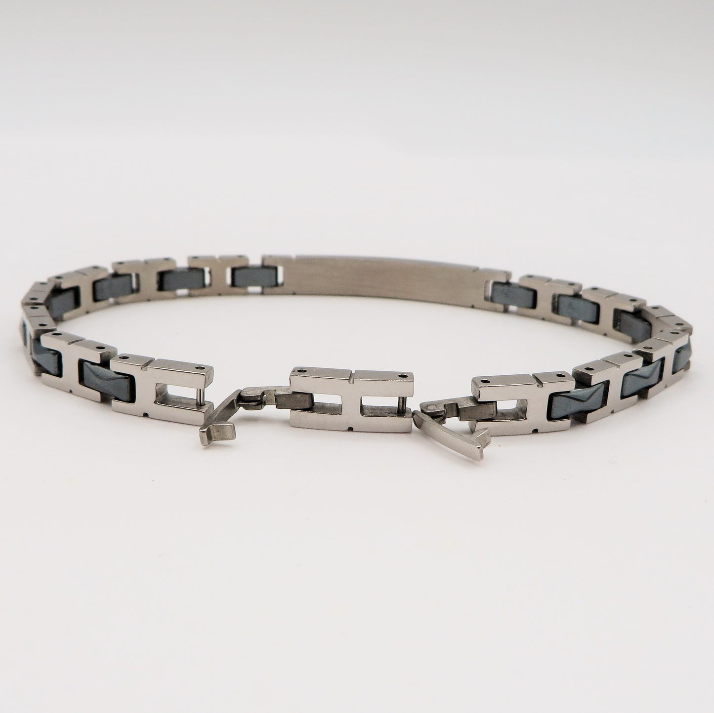 BRACCIALE uomo ACCIAIO INOSSIDABILE catena orologio bicolor