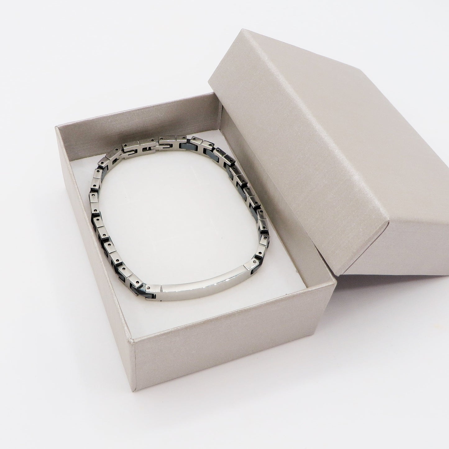 BRACCIALE uomo ACCIAIO INOSSIDABILE catena orologio bicolor