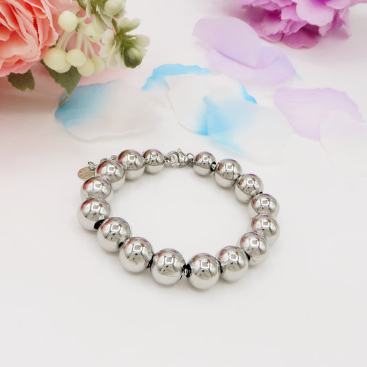 JOSIE Bracciale PALLINI 12mm ~ Bracciale UNISEX in ACCIAIO