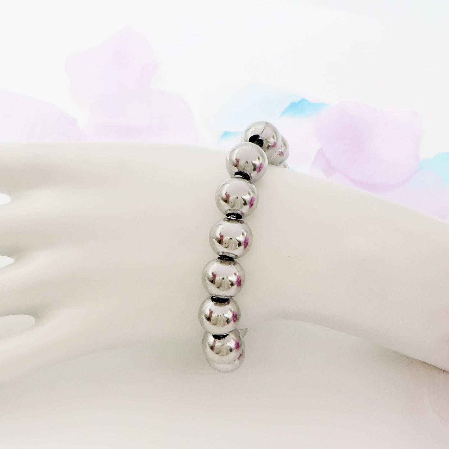 JOSIE Bracciale PALLINI 12mm ~ Bracciale UNISEX in ACCIAIO INOSSIDABILE
