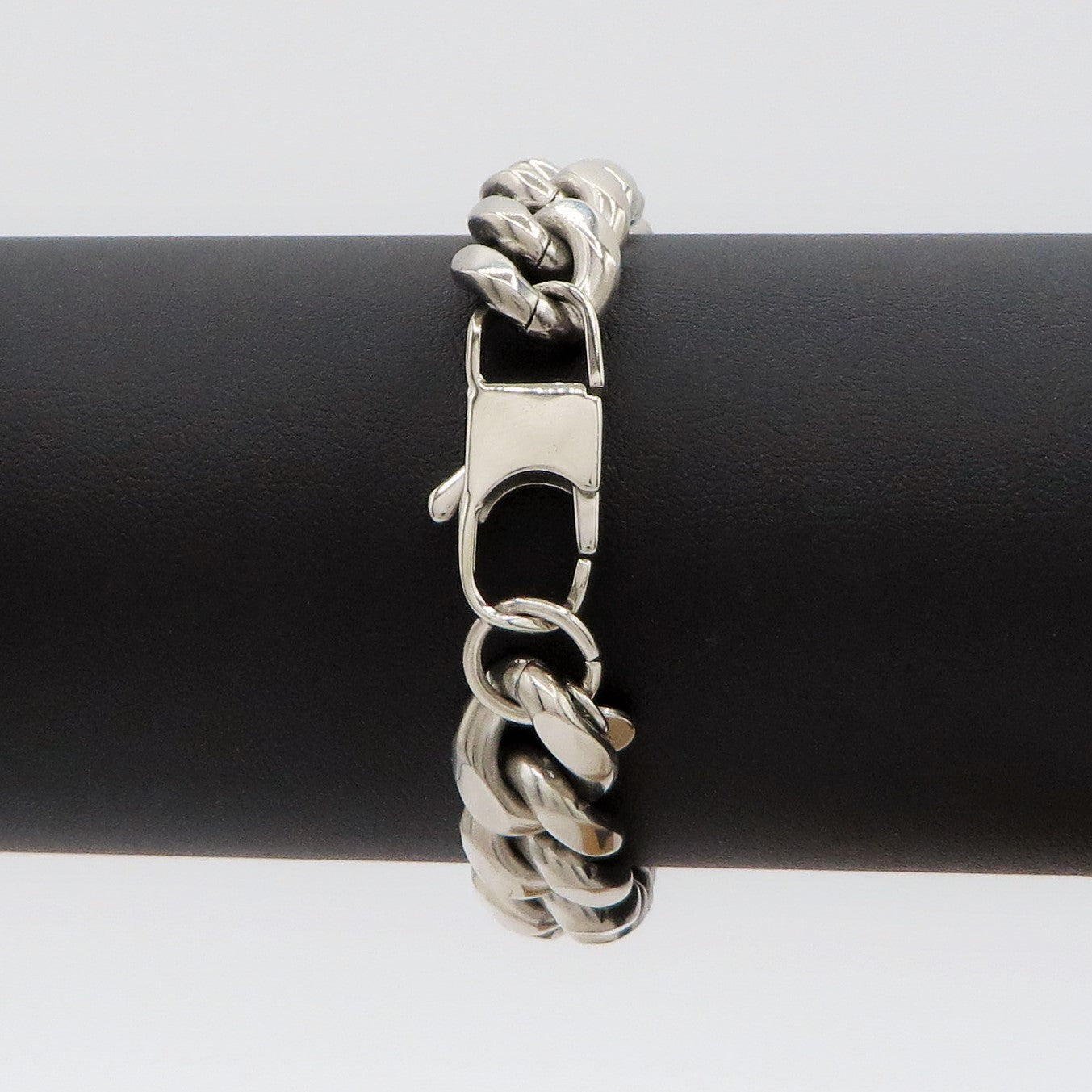 Bracciale uomo catena GROUMETTE rodiata XL ACCIAIO INOSSIDABILE