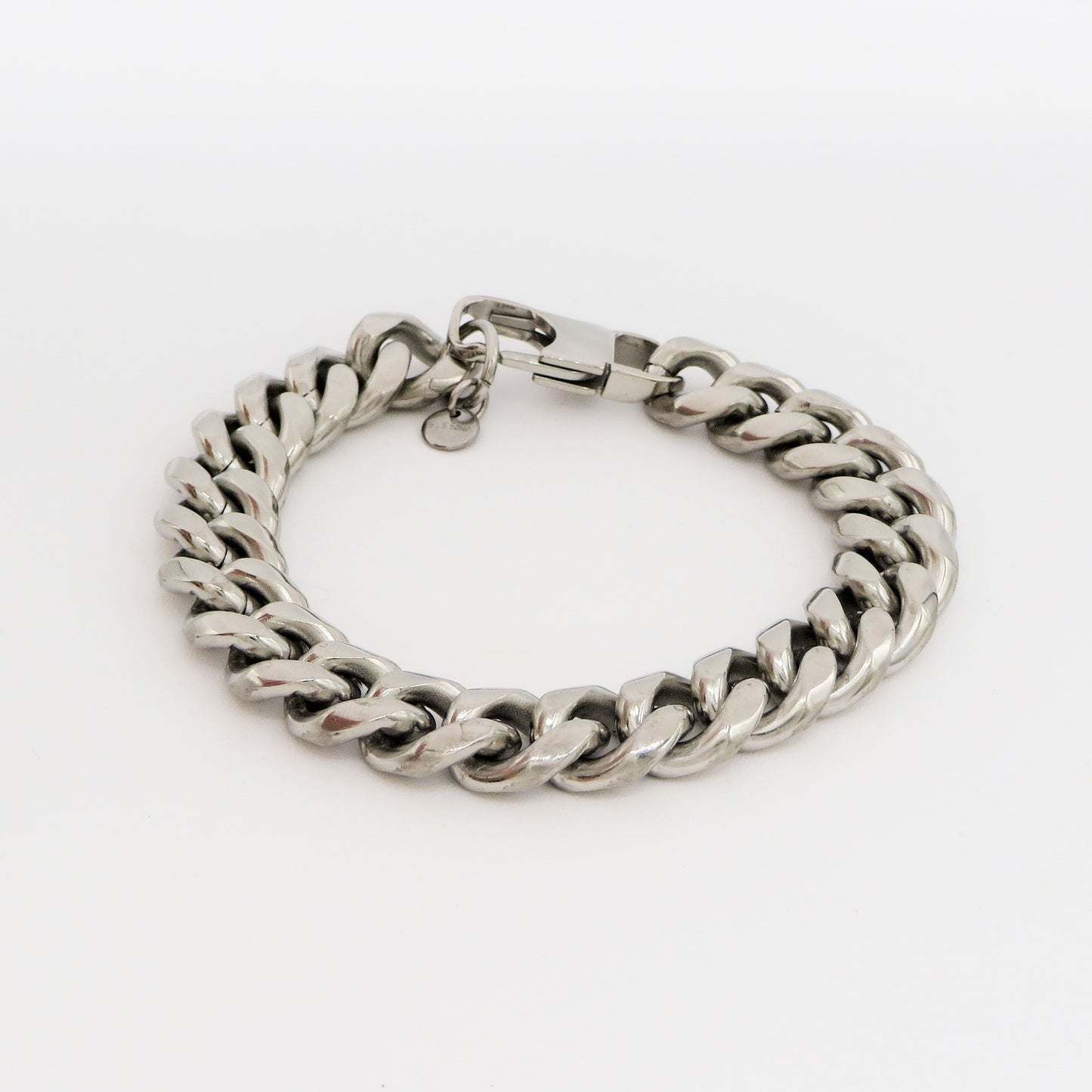 Bracciale uomo catena GROUMETTE rodiata XL ACCIAIO INOSSIDABILE