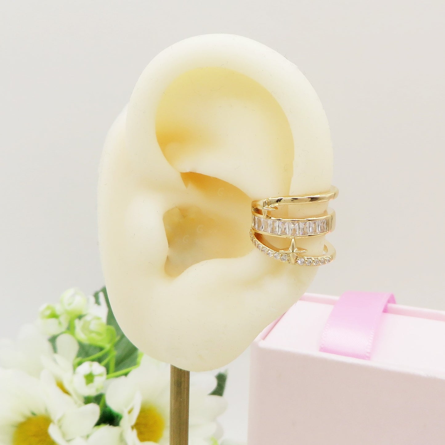 Earcuff 3 FILI STARS in cubic zirconia