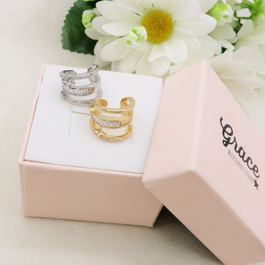 Earcuff 3 FILI STARS in cubic zirconia