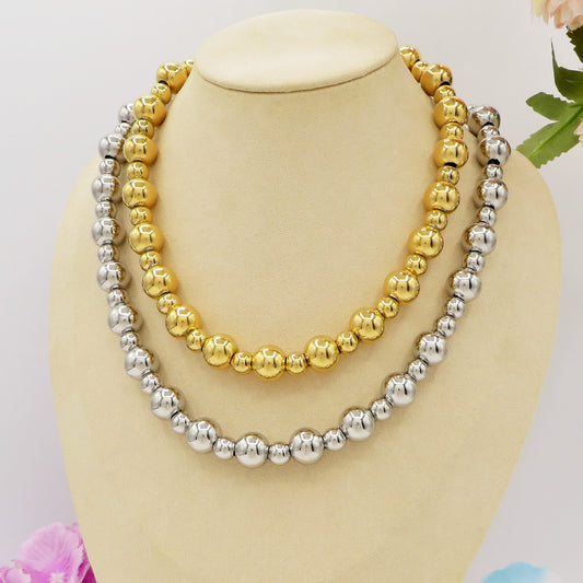 JOSIE Collana PALLINI XL ~ Collana UNISEX in ACCIAIO INOSSIDABILE