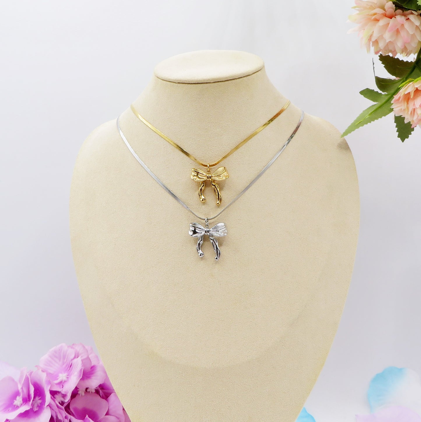WALDORF large - ACCIAIO INOSSIDABILE - collana con pendente fiocco