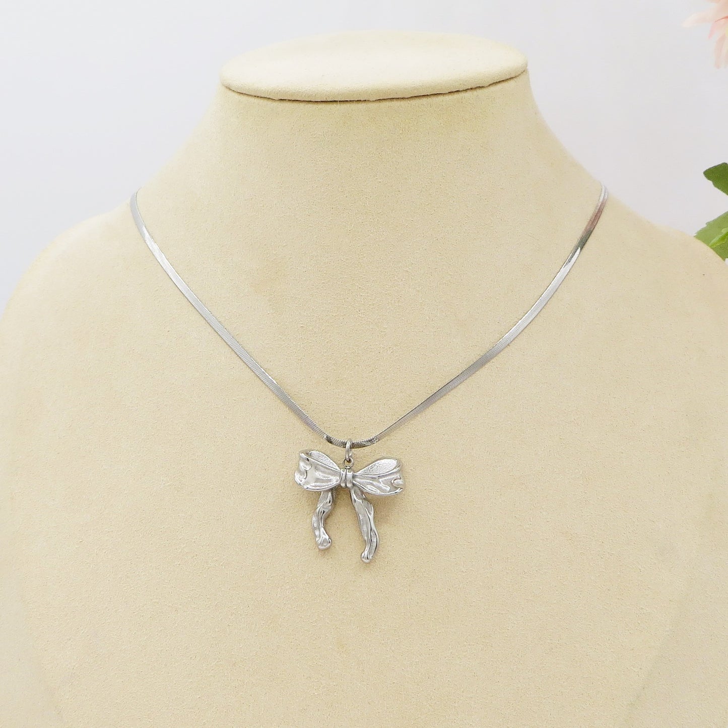 WALDORF large - ACCIAIO INOSSIDABILE - collana con pendente fiocco