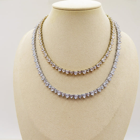 CHERIE "Choker" ACCIAIO INOSSIDABILE - Collana collier in zirconi cubici a forma di cuore